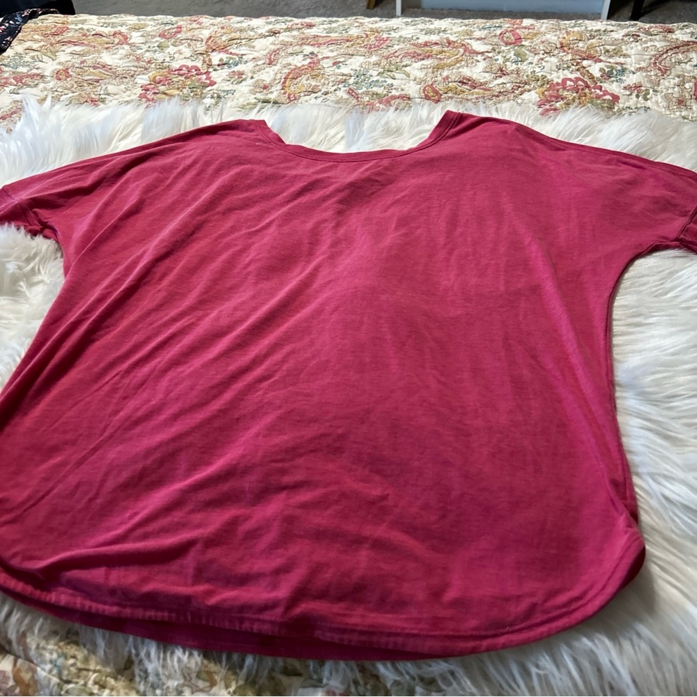 Prana Raspberry Long-Sleeve Scoop Neck Tee